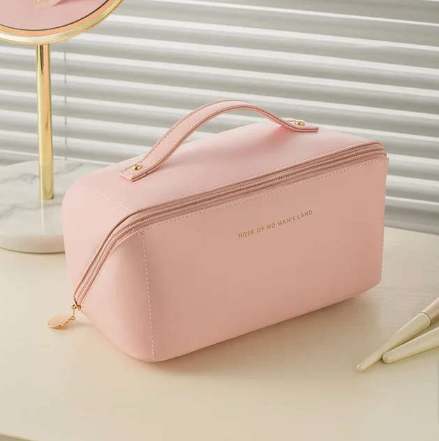 PU Leather Toiletry Bag Storage Organizer Zipper For Cosmetics RD-45 PINK