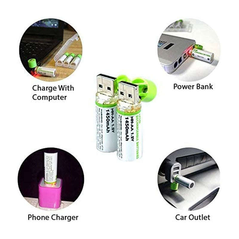 1.2V USB Rechargeable AA 2pcs Batteries AA-68