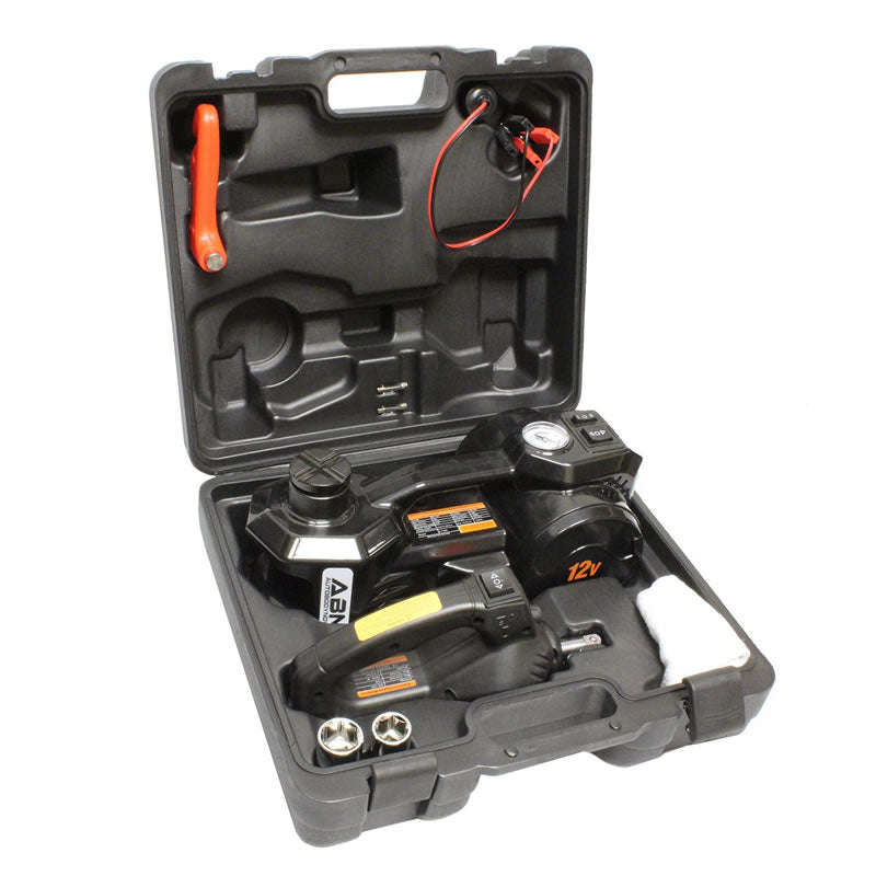 5-Ton 12V Car Jack with Impact Wrench and Tire Inflator Pump -XF0930