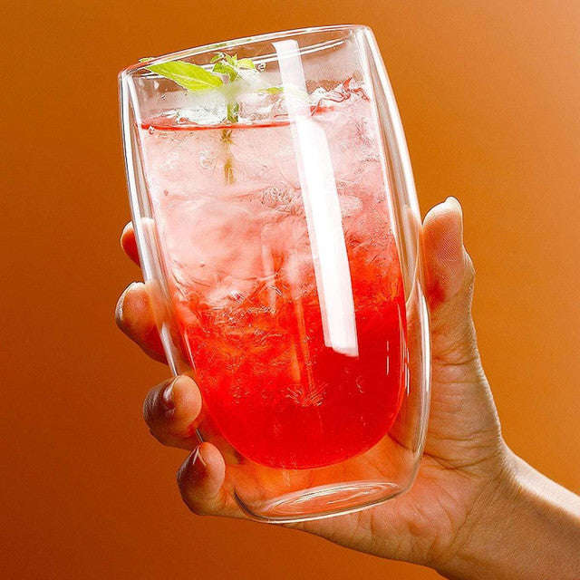 250ml Double Wall Glass Mug - Set of 2