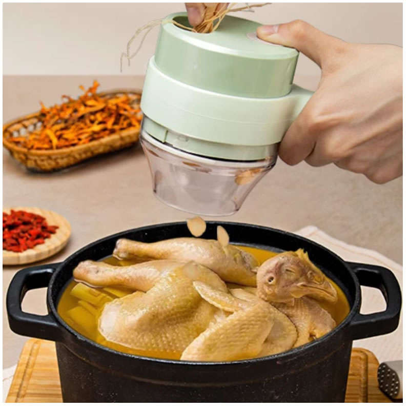 4 In 1 Handheld Multifunction Electric Vegetable Cutter- AO-78209