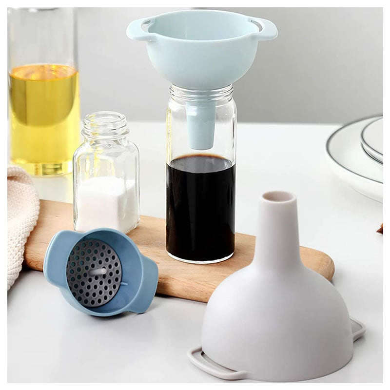 4pcs Multifunctional Funnel with Removable Strainer Filter Set- 1831532