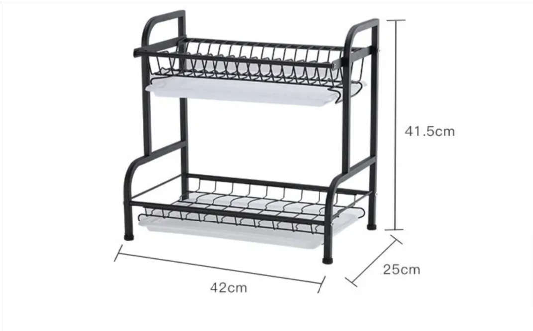 2-Layer Stainless Steel Kitchen Dish Drying Rack Organizer ID-102