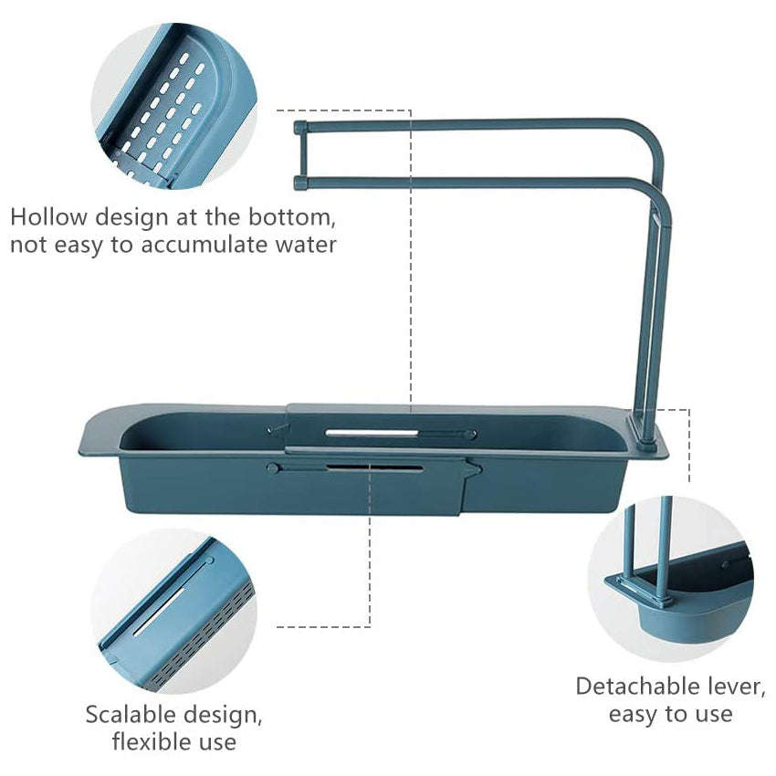 Telescopic Expandable Sink Drain Basket Holder Rack F42-8-765 Pink