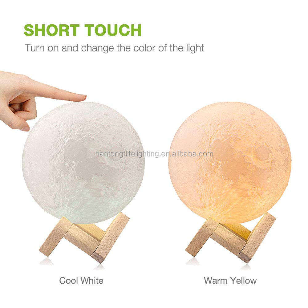 Rechargeable Touch Sensor Control LED 3D moon lamp PB-17