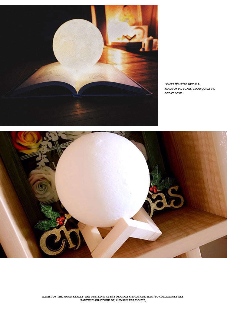 Rechargeable Touch Sensor Control LED 3D moon lamp PB-17