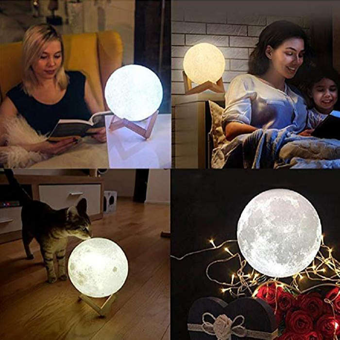 Rechargeable Touch Sensor Control LED 3D moon lamp PB-17