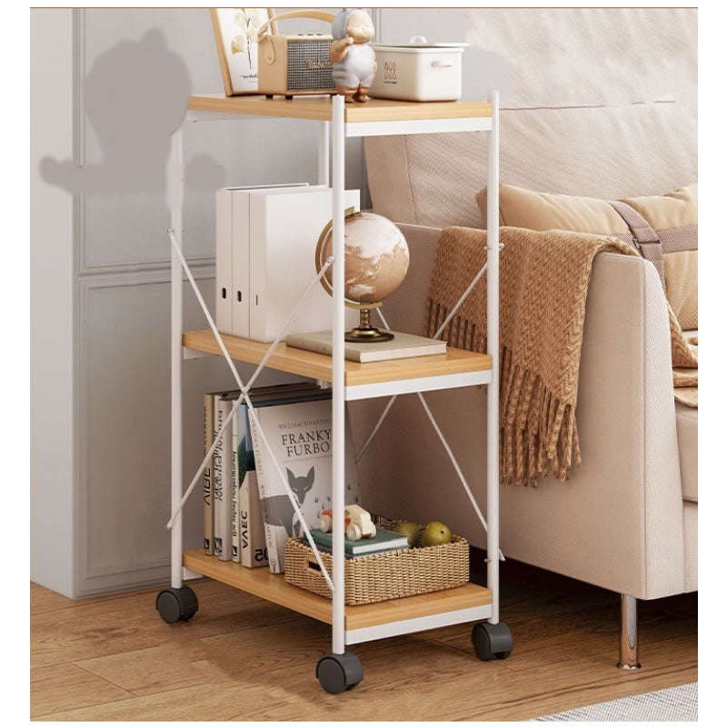 Three Layer Living Room Floor Standing Shelves with Wheels  HZ-16B