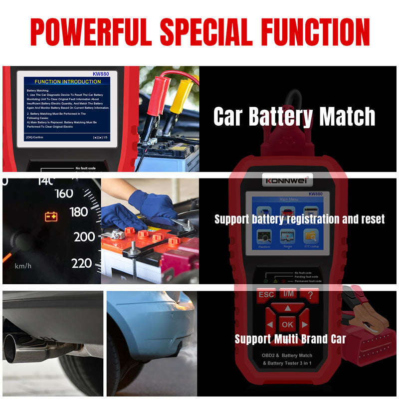 Professional OBD2 KW880 Car Auto Battery Cranking Tester NG-184