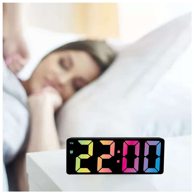 LED Colorful Battery Powered Digital Alarm Clock HC-30