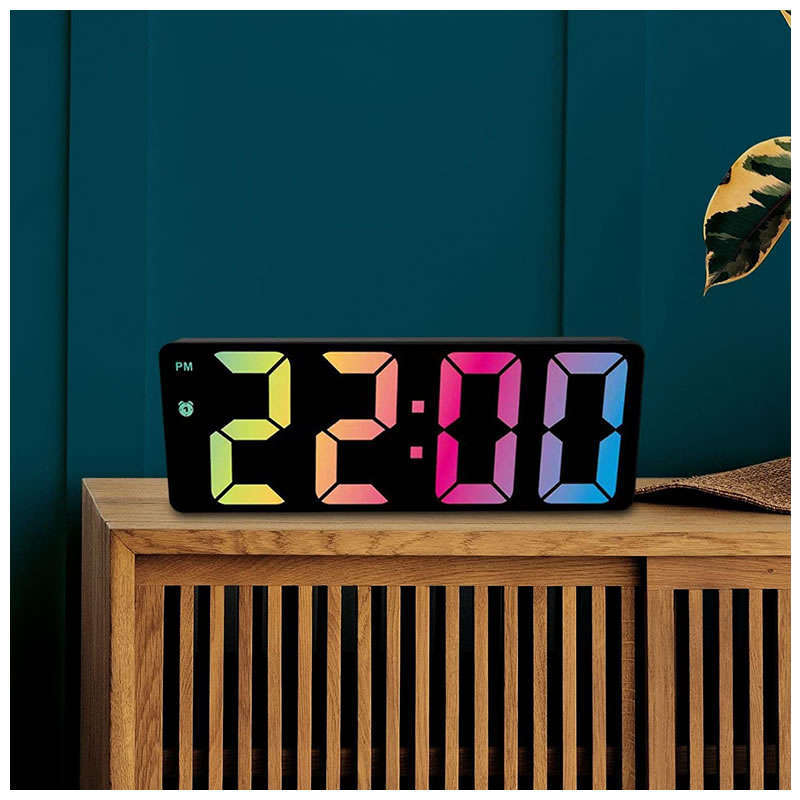 LED Colorful Battery Powered Digital Alarm Clock HC-30
