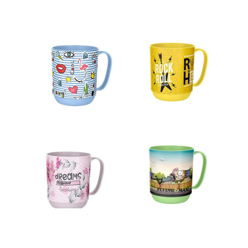 Set Of 4 Portable 400ml Decorative Coffee Mugs AP-9089