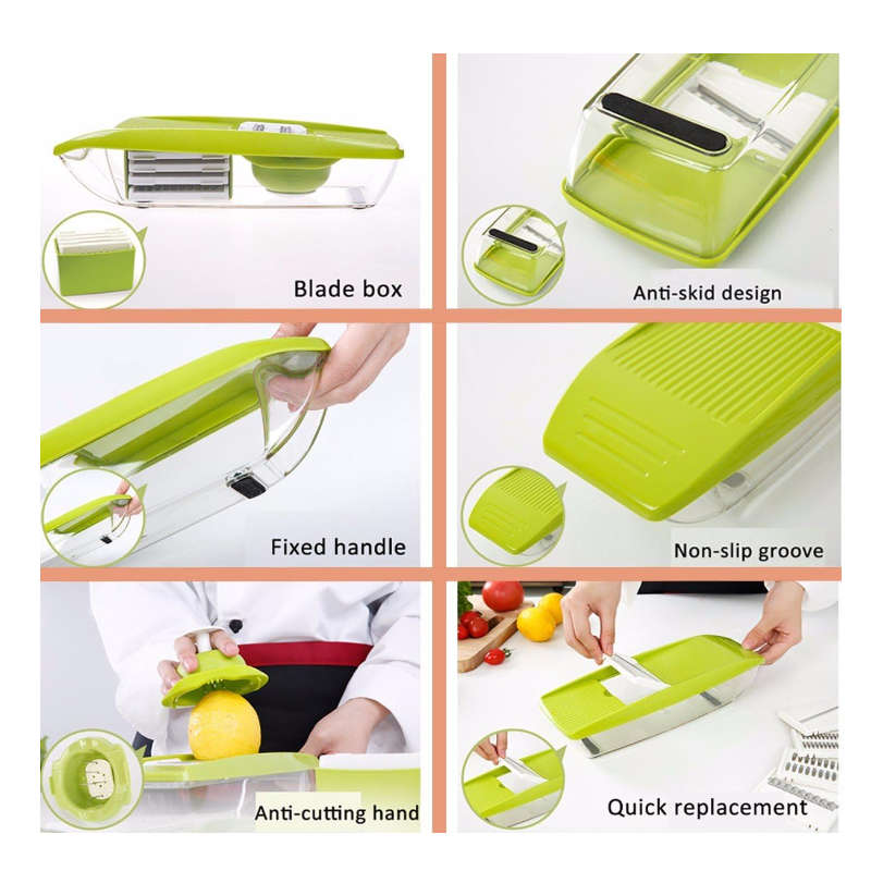 All-in-One Multifunctional Food Slicer With Interchangable Blades  F12-8-91