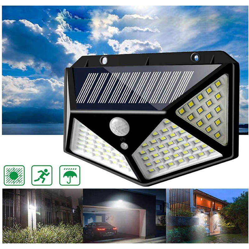 100 LED Solar Motion Sensor Interaction Wall Lamp PI-60
