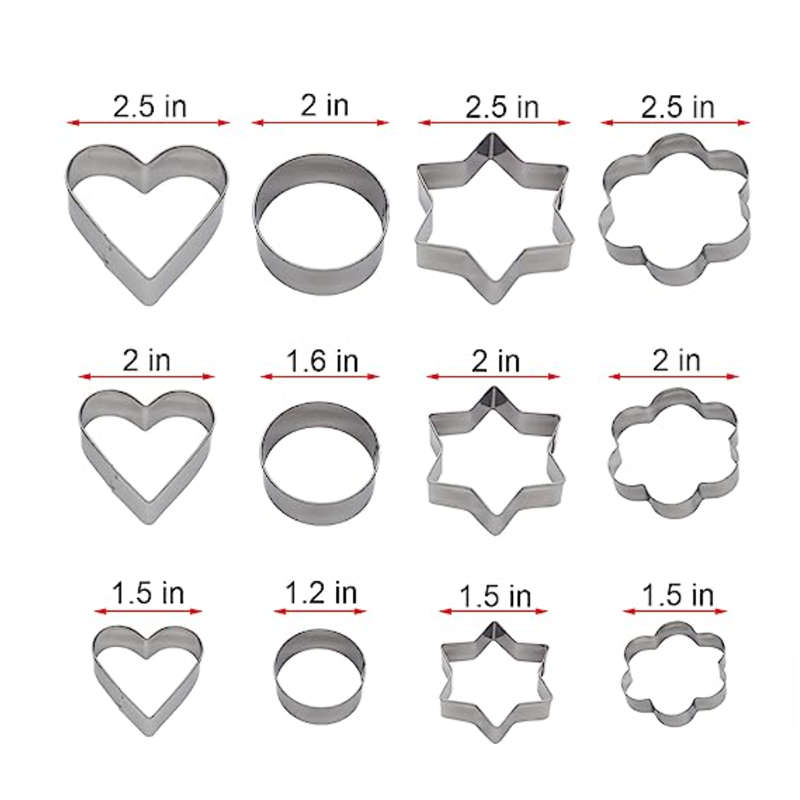 12-Piece Stainless Steel Cookie Cutter Set