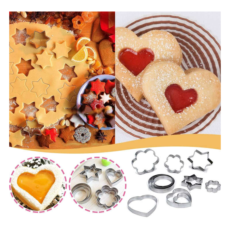 12-Piece Stainless Steel Cookie Cutter Set