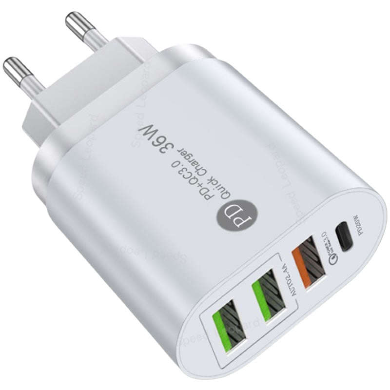 Quick Charger and adapter PD20W +3USB -U3+PD