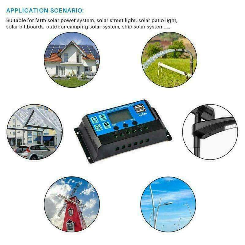 20A LCD Dual USB Solar Panel Battery Regulator Charge Controller XF0837