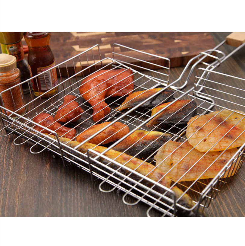 Stainless Steel Heavy Duty BBQ Grill Grid Basket YF-38