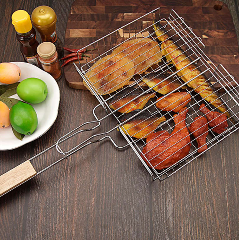 Stainless Steel Heavy Duty BBQ Grill Grid Basket YF-38