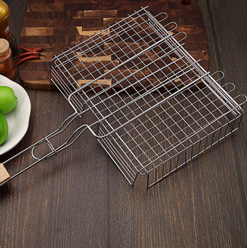 Stainless Steel Heavy Duty BBQ Grill Grid Basket YF-38