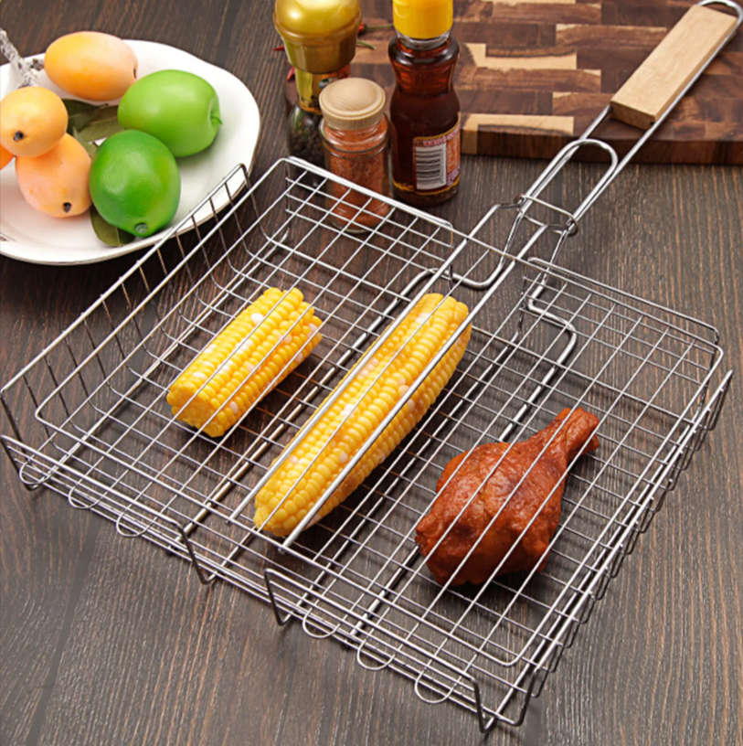 Stainless Steel Heavy Duty BBQ Grill Grid Basket YF-38