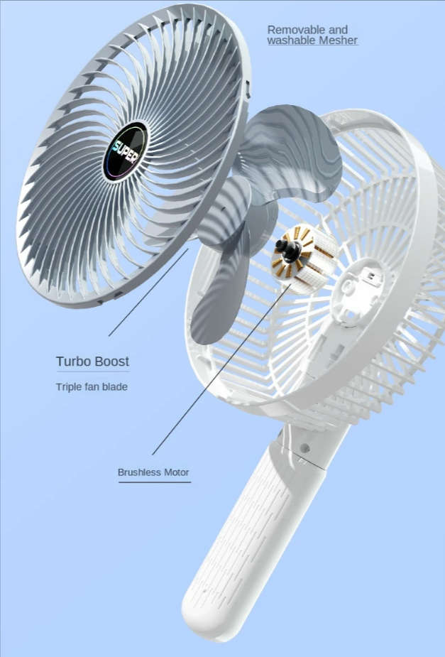 Multi-Functional 4-in-1 Rechargeable Portable Clip Fan PM-037