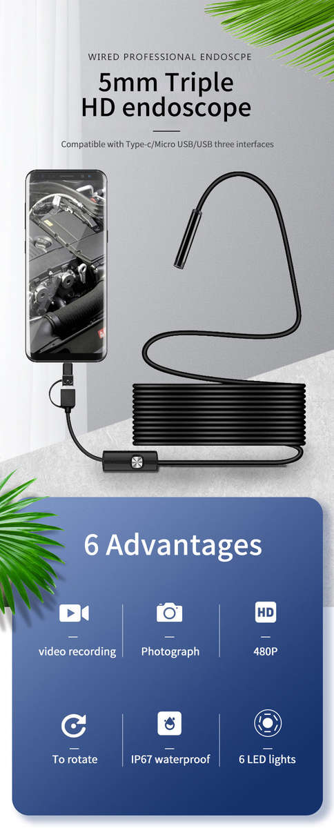 5m 3-in-1 Android Endoscope Camera AD-594