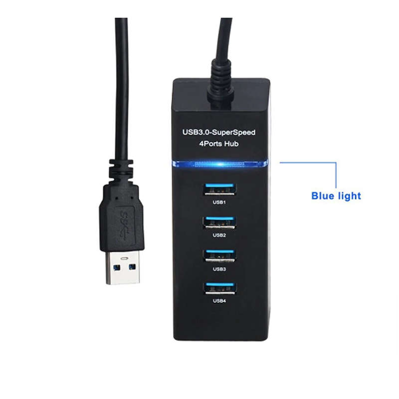 4-in-1 High-Speed USB 3.0 Port Hub