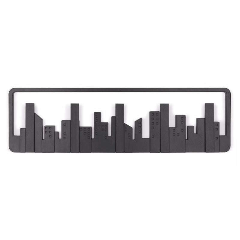 5 Flip-Down Wall-Mounted Creative City Buildings Hook Rack -XF0882