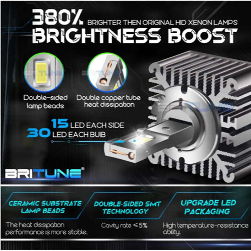 2 Pair Car LED Headlight Bulbs D1S