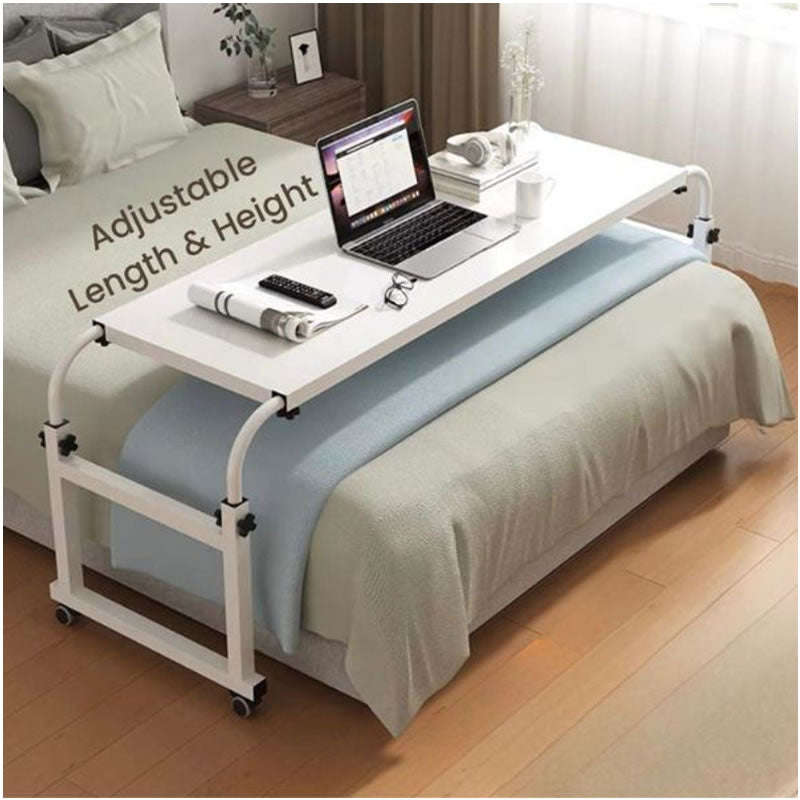 Height & Length Adjustable Overbed Mobile Table with Wheels HZ-18