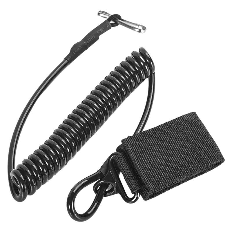 Retractable Tactical Spring Lanyard CF-73 BLACK