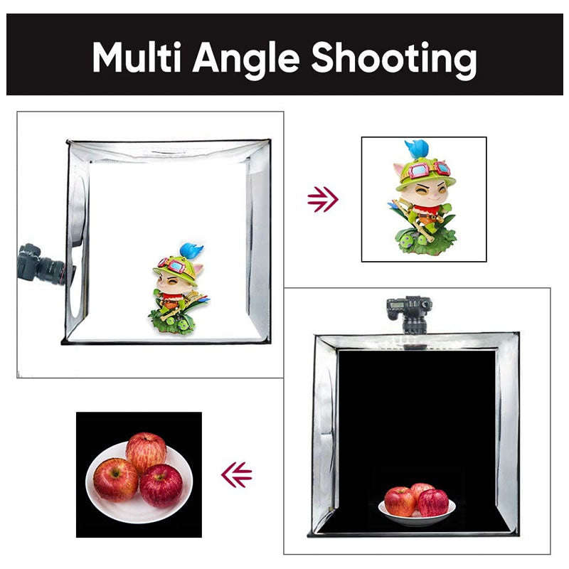 80cm LED Studio Photo Box with LED Lights and 3 Backdrops