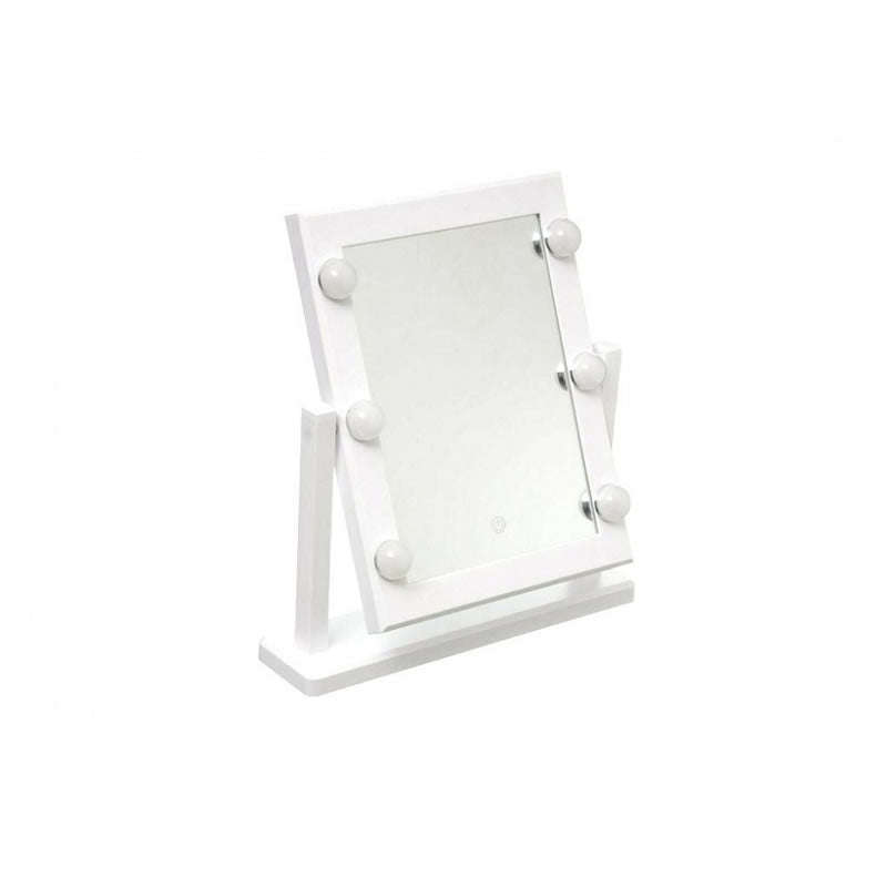 Single Sided Square Shaped Cosmetic Vanity Mirror with 6 Bulbs-C46-8-476
