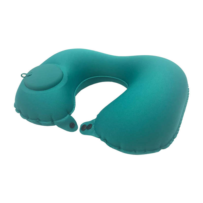 Air Pump U-Shape Inflatable Travel Neck Pillow 183131 BLUE