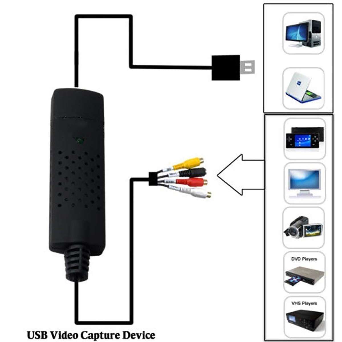 VHS to Digital Converter USB 2.0 Video Converter Audio Capture