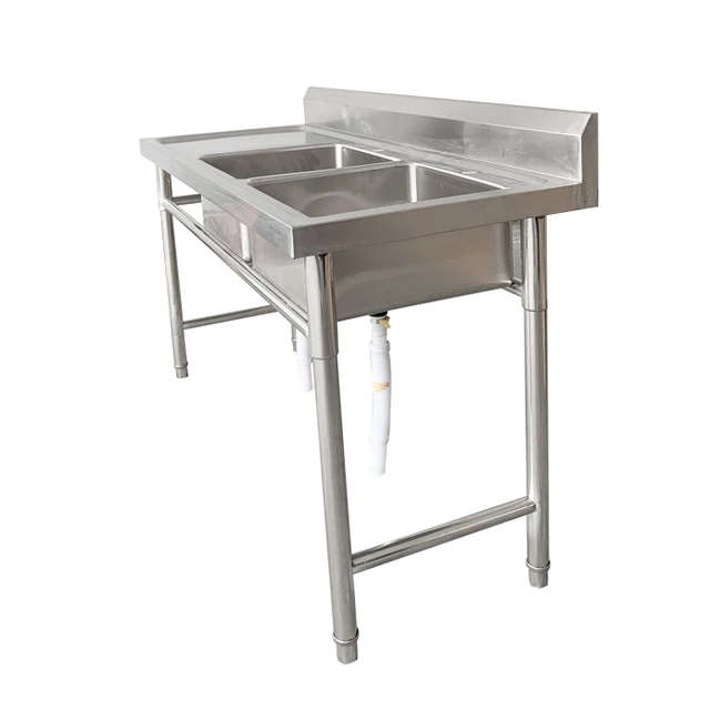 Double Bowl Sink  -  1700mm x 650mm x 900mm High - LHS & RHS  Work Area