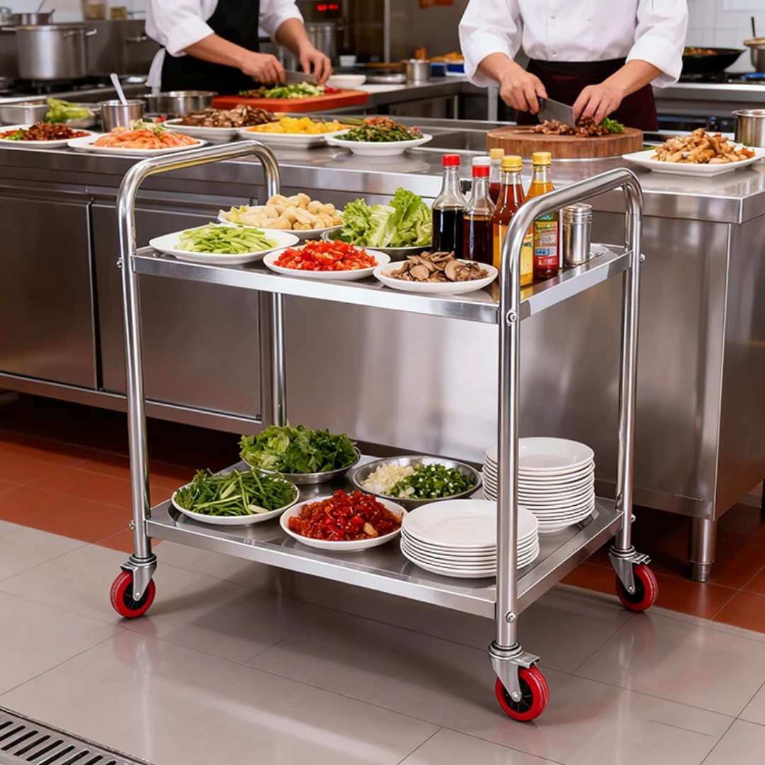 2 Tier Stainless Steel Trolley