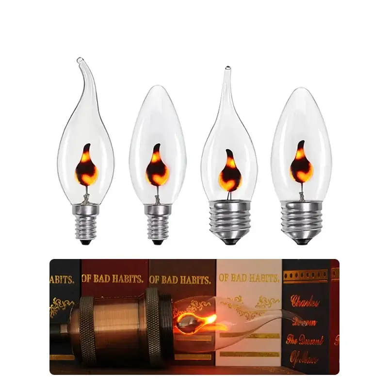 LED Vintage Edison Candle Light Retro Bulb - Flickering Flame Effect