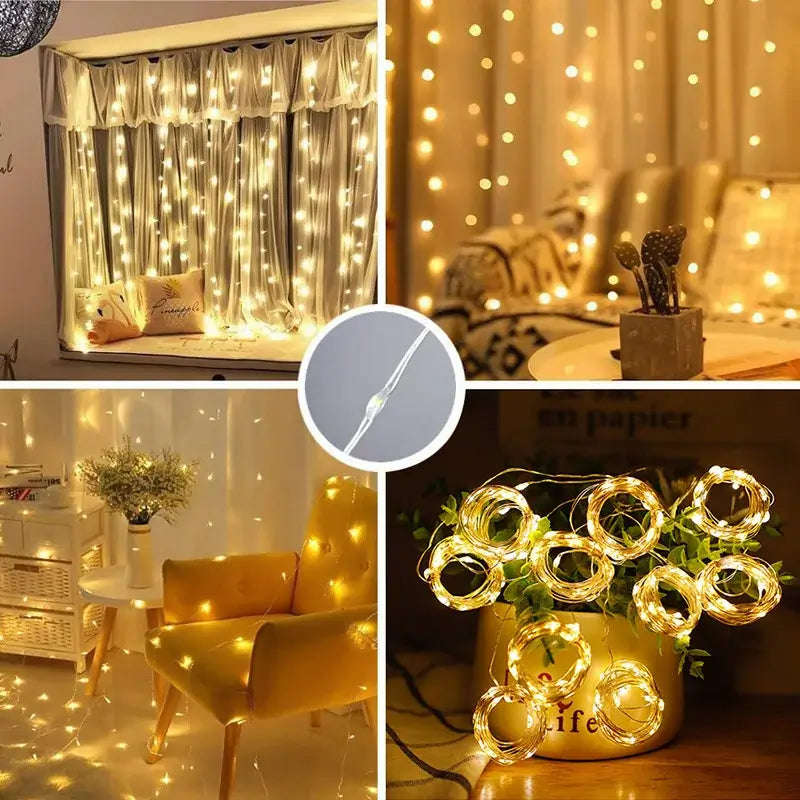 LED Curtain String Lights - USB Powered