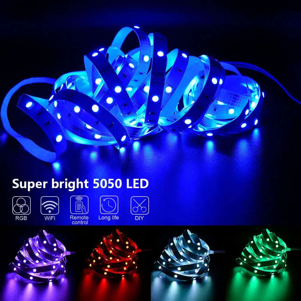 LED Strip Lights - USB Powered - RGB 5050 with Remote Control and Bluetooth