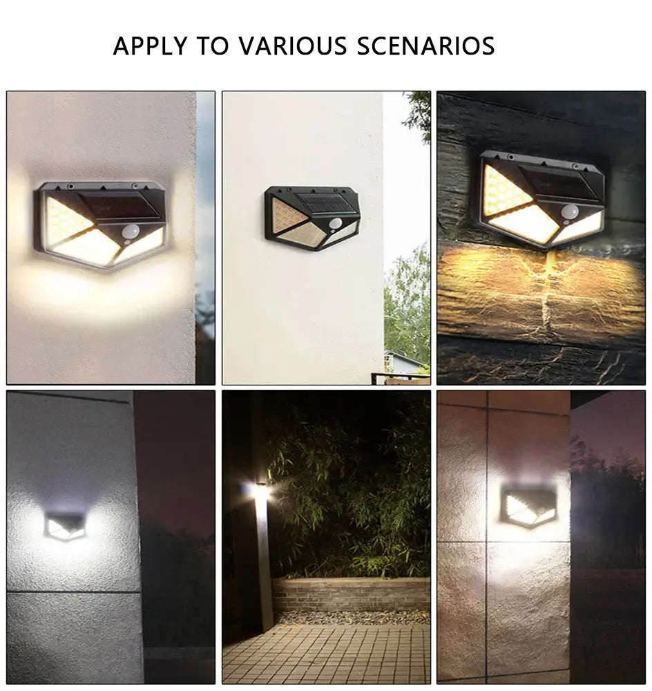 PIR Motion Sensor Solar Powered Security Light - 100 LED