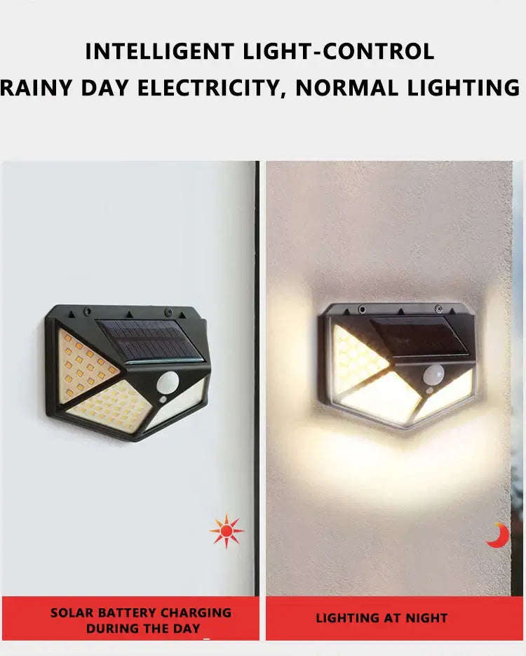 PIR Motion Sensor Solar Powered Security Light - 100 LED