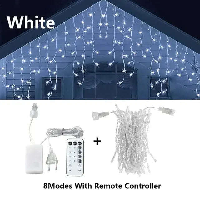 Premium Icicle String LED Fairy Lights - AC Powered
