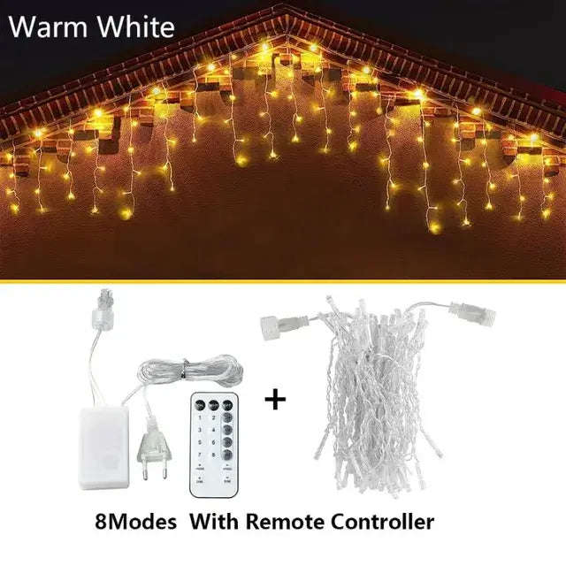 Premium Icicle String LED Fairy Lights - AC Powered