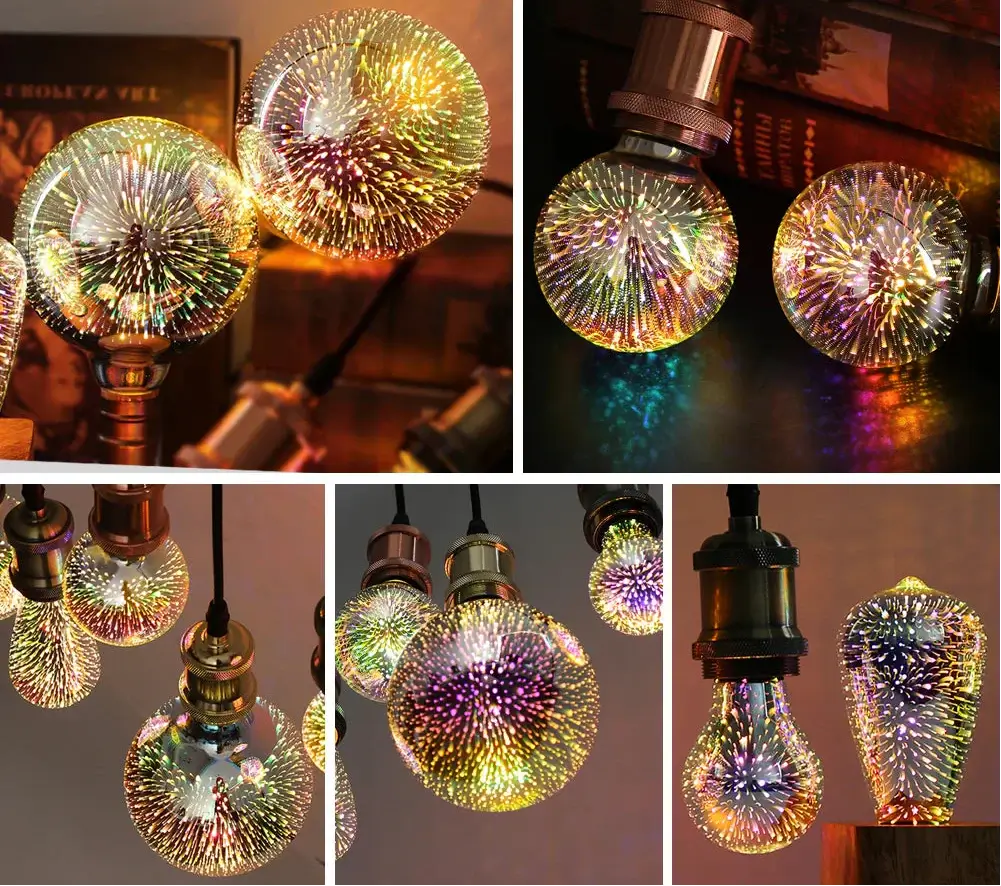 3D Fireworks LED Edison Bulb