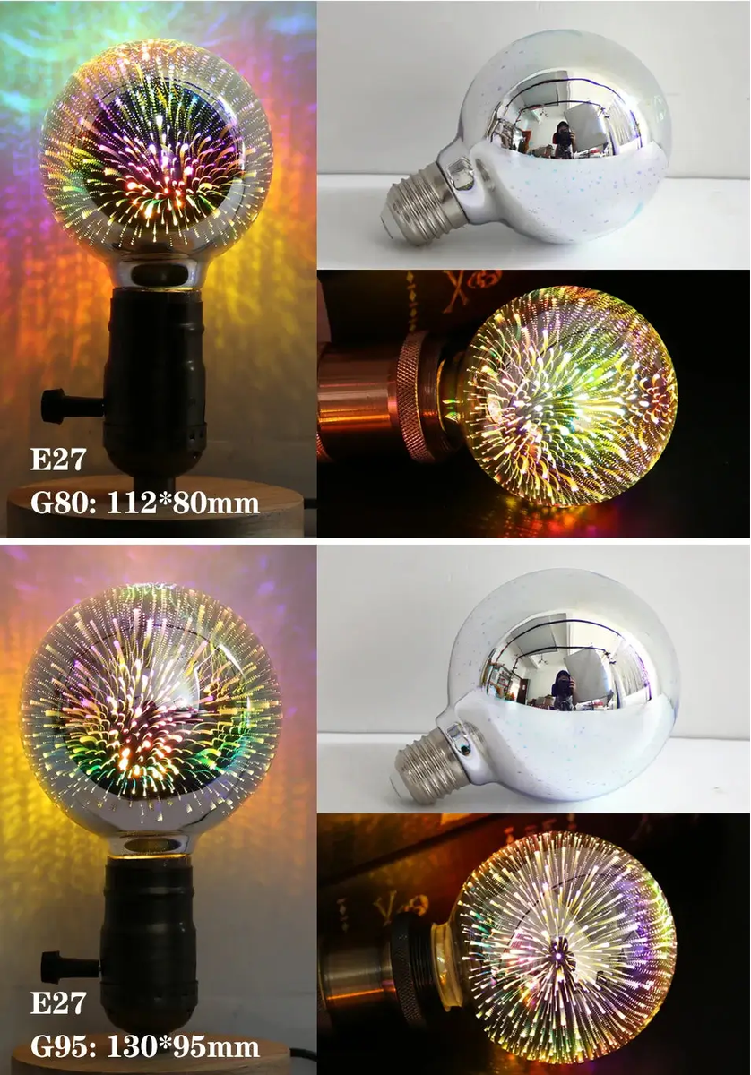 3D Fireworks LED Edison Bulb