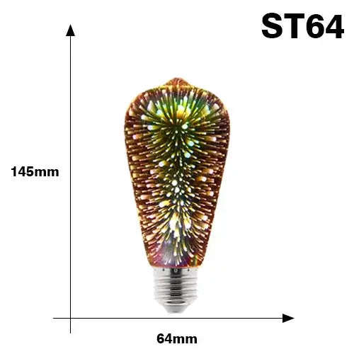 3D Fireworks LED Edison Bulb