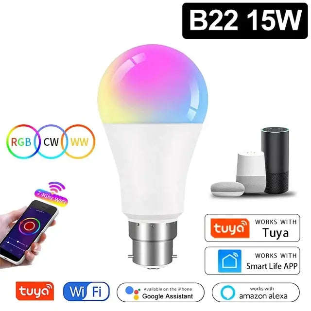 Google Assistant / Tuya / Smart WiFi / Alexa LED RGB Lamp - 15W